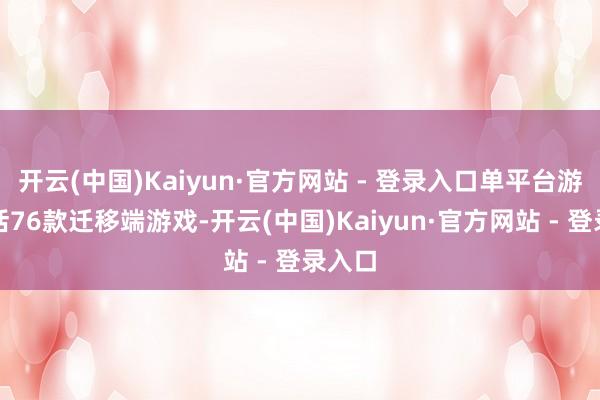 开云(中国)Kaiyun·官方网站 - 登录入口单平台游戏包括76款迁移端游戏-开云(中国)Kaiyun·官方网站 - 登录入口