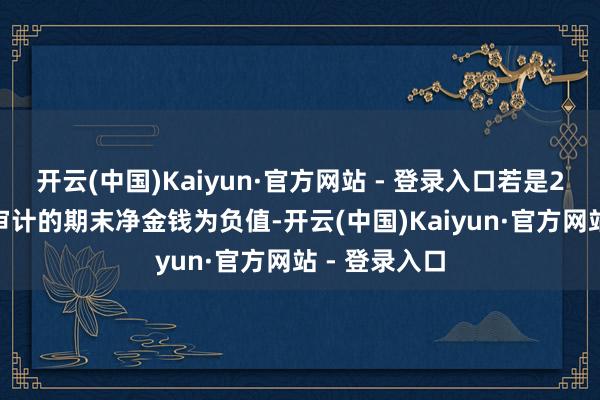 开云(中国)Kaiyun·官方网站 - 登录入口若是2024年度经审计的期末净金钱为负值-开云(中国)Kaiyun·官方网站 - 登录入口